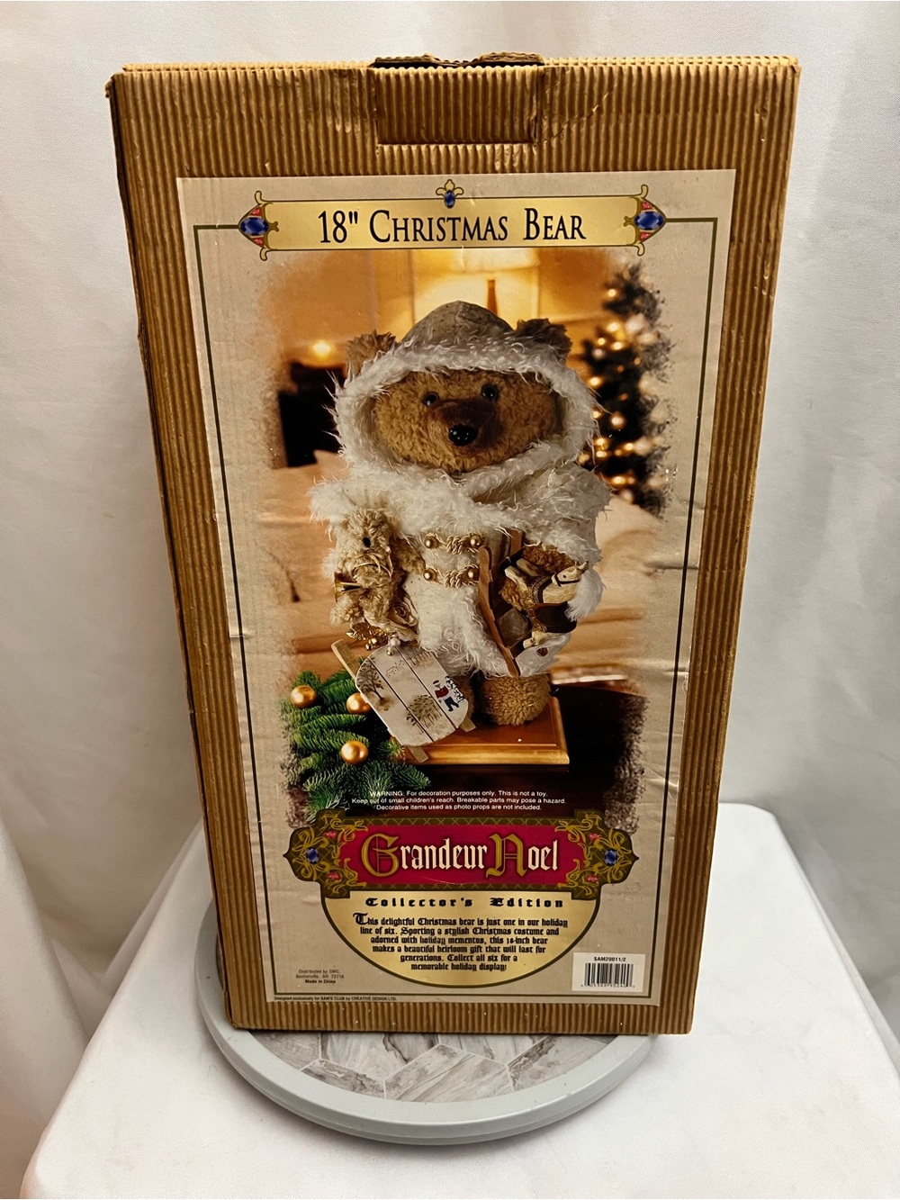 Vintage 2000 Grandeur Noel 18” Christmas Bear Collector Edition Sam’s Club Box